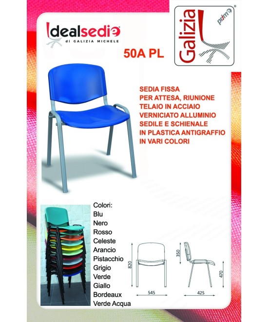 50A PL SEDIE FISSE IN PLASTICA CON TELAIO IN ALLUMINIO