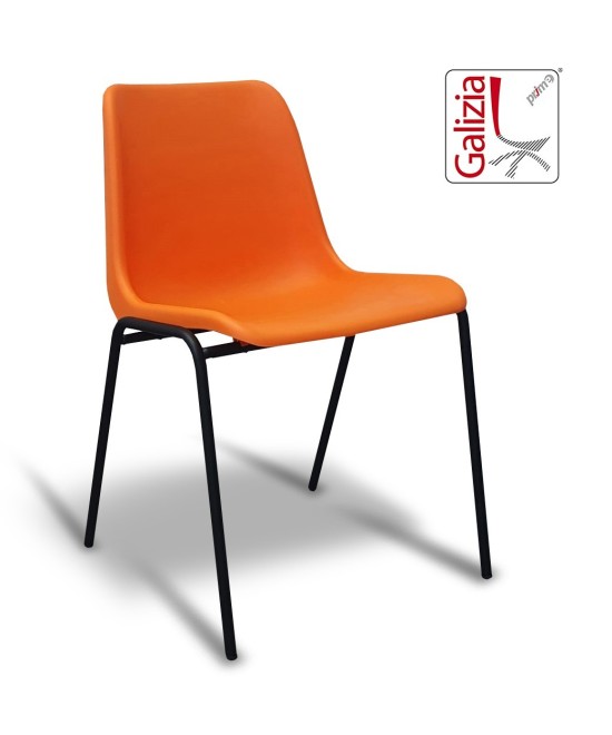 VIENNA N  SEDIA FISSA IN PLASTICA CON TELAIO NERO