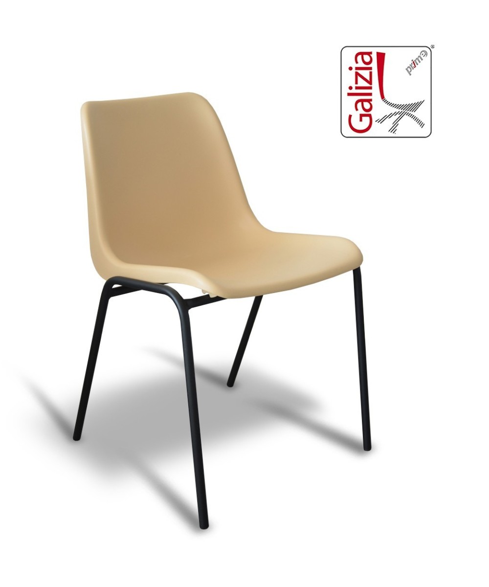 VIENNA N  SEDIA FISSA IN PLASTICA CON TELAIO NERO