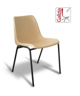 VIENNA N  SEDIA FISSA IN PLASTICA CON TELAIO NERO