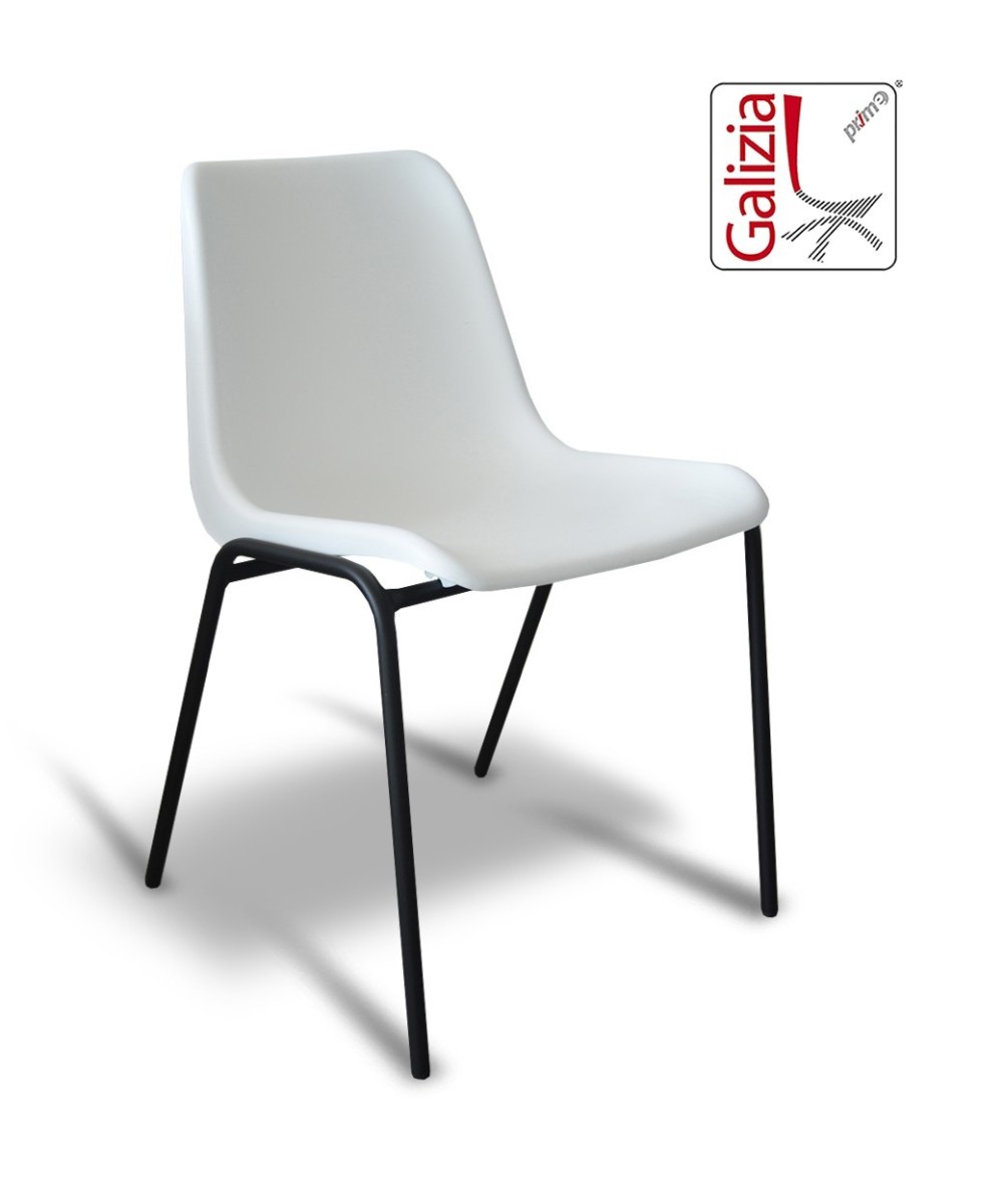 VIENNA N  SEDIA FISSA IN PLASTICA CON TELAIO NERO