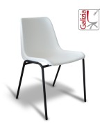 VIENNA N  SEDIA FISSA IN PLASTICA CON TELAIO NERO