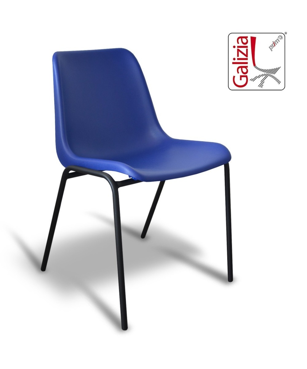 VIENNA N  SEDIA FISSA IN PLASTICA CON TELAIO NERO