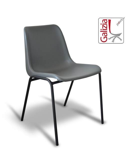 VIENNA N  SEDIA FISSA IN PLASTICA CON TELAIO NERO