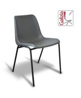 VIENNA N  SEDIA FISSA IN PLASTICA CON TELAIO NERO