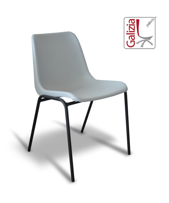 VIENNA N  SEDIA FISSA IN PLASTICA CON TELAIO NERO