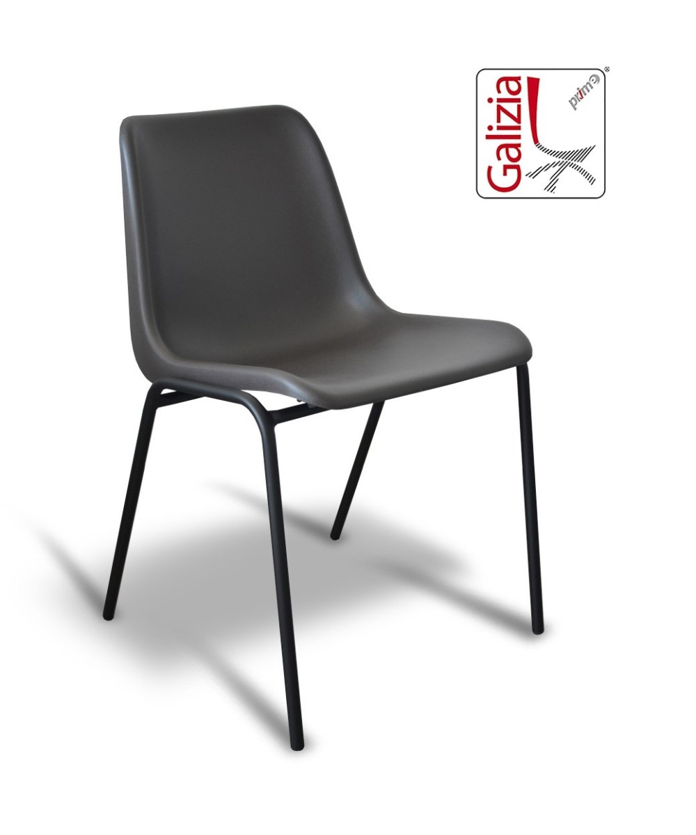 VIENNA N  SEDIA FISSA IN PLASTICA CON TELAIO NERO
