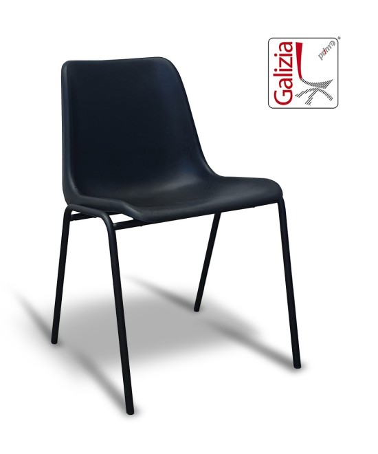 VIENNA N  SEDIA FISSA IN PLASTICA CON TELAIO NERO