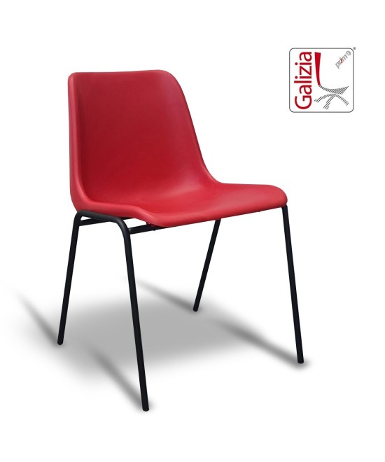 VIENNA N  SEDIA FISSA IN PLASTICA CON TELAIO NERO