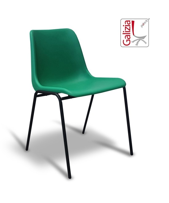 VIENNA N  SEDIA FISSA IN PLASTICA CON TELAIO NERO
