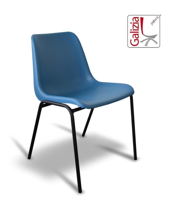 VIENNA N  SEDIA FISSA IN PLASTICA CON TELAIO NERO