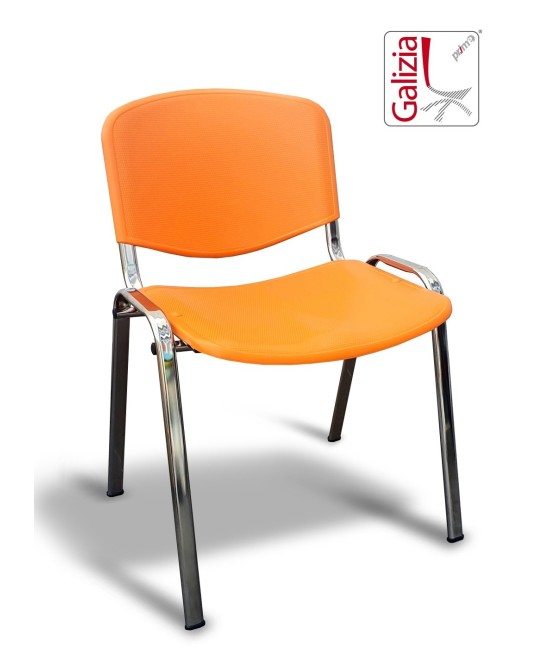 50C PL SEDIA FISSA IN PLASTICA CON TELAIO CROMATO