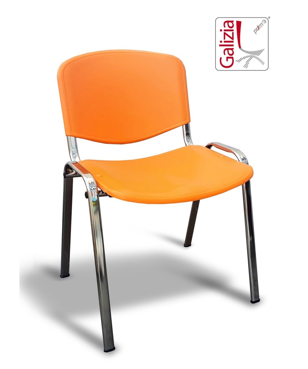 50C PL SEDIA FISSA IN PLASTICA CON TELAIO CROMATO