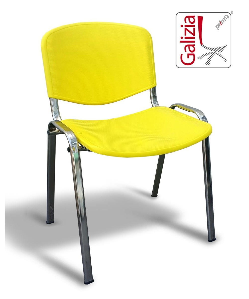 50C PL SEDIA FISSA IN PLASTICA CON TELAIO CROMATO