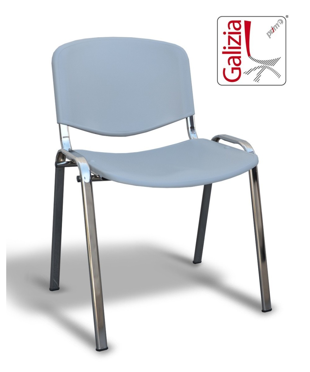 50C PL SEDIA FISSA IN PLASTICA CON TELAIO CROMATO