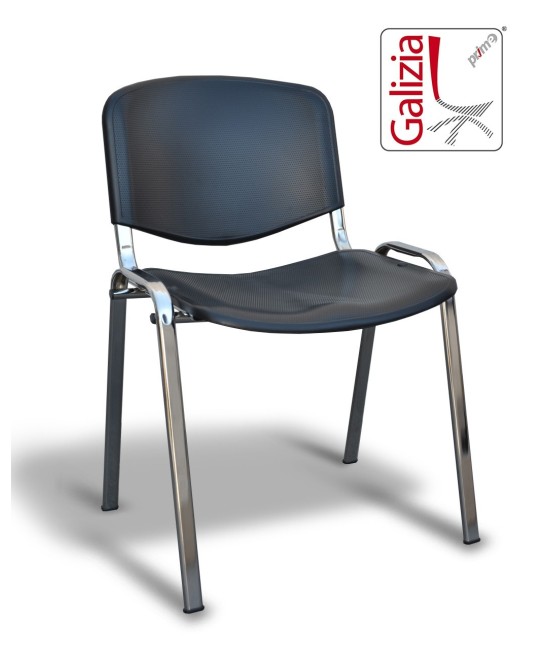 50C PL SEDIA FISSA IN PLASTICA CON TELAIO CROMATO