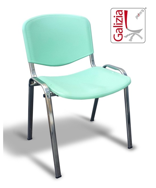 50C PL SEDIA FISSA IN PLASTICA CON TELAIO CROMATO