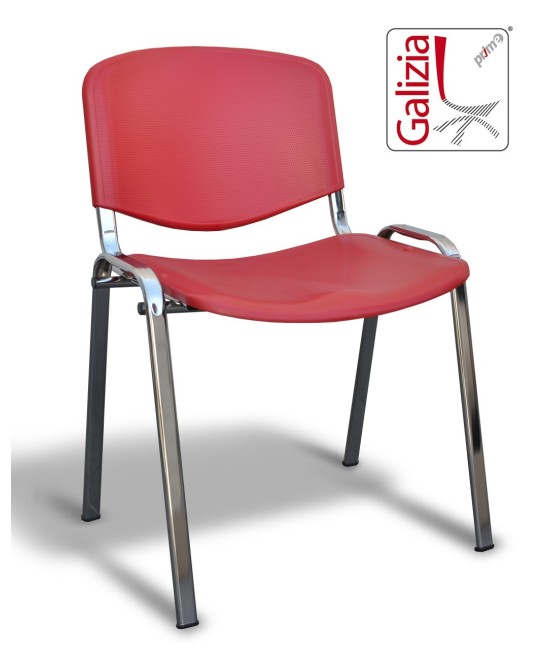 50C PL SEDIA FISSA IN PLASTICA CON TELAIO CROMATO