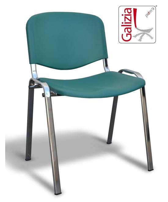 50C PL SEDIA FISSA IN PLASTICA CON TELAIO CROMATO