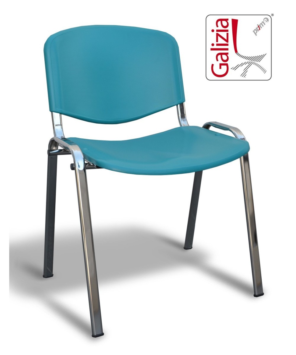 50C PL SEDIA FISSA IN PLASTICA CON TELAIO CROMATO