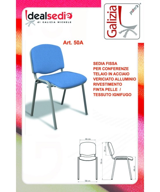 50A  SEDIA FISSA RIVESTITA CON TELAIO IN ALLUMINIO