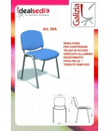 50A  SEDIA FISSA RIVESTITA CON TELAIO IN ALLUMINIO