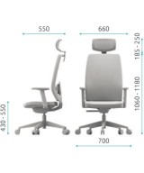 BROWN C SEDIA DIREZIONALE CON SCHIENALE IN RETE E BASE CROMATA