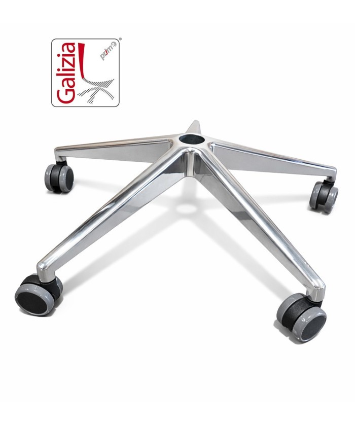 BASE ALLUMINIO 700mm + RUOTE IN GOMMA ANTRACITE 65MM.