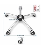 BASE CROMATA 640mm + RUOTE IN GOMMA