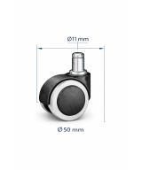 BASE CROMATA 640mm + RUOTE IN GOMMA