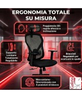 LOTO SEDIA DIREZIONALE CON POGGIA TESTA IN 3 D COLORE NERA