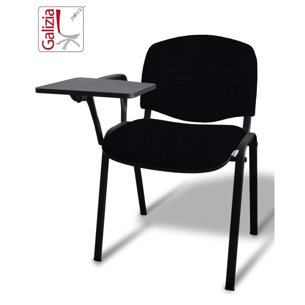 50N BT SEDIA FISSA  RIVESTITA CON TELAIO IN ACCIAIO NERO CON TAVOLETTA E SCRITTOIO