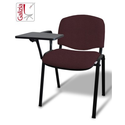 50N BT SEDIA FISSA  RIVESTITA CON TELAIO IN ACCIAIO NERO CON TAVOLETTA E SCRITTOIO