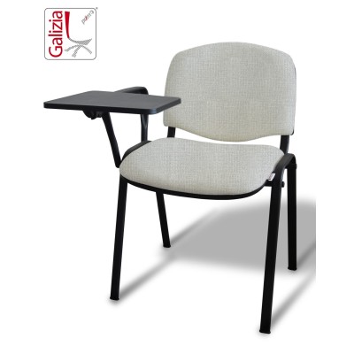 50N BT SEDIA FISSA  RIVESTITA CON TELAIO IN ACCIAIO NERO CON TAVOLETTA E SCRITTOIO