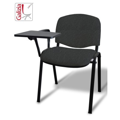 50N BT SEDIA FISSA  RIVESTITA CON TELAIO IN ACCIAIO NERO CON TAVOLETTA E SCRITTOIO