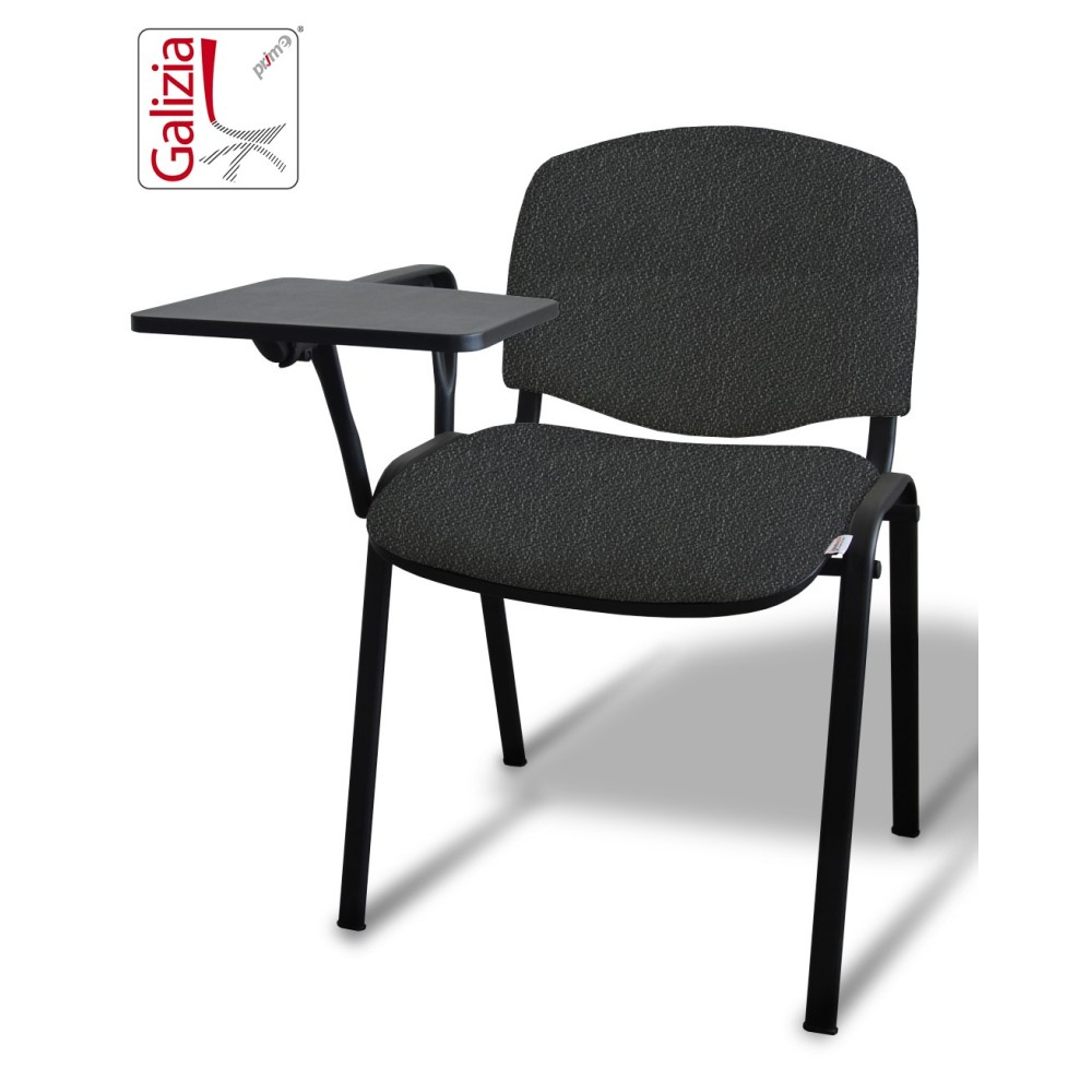 50N BT SEDIA FISSA  RIVESTITA CON TELAIO IN ACCIAIO NERO CON TAVOLETTA E SCRITTOIO