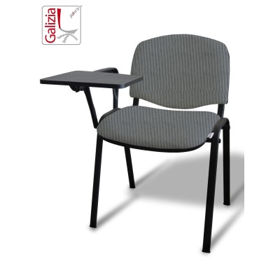 50N BT SEDIA FISSA  RIVESTITA CON TELAIO IN ACCIAIO NERO CON TAVOLETTA E SCRITTOIO