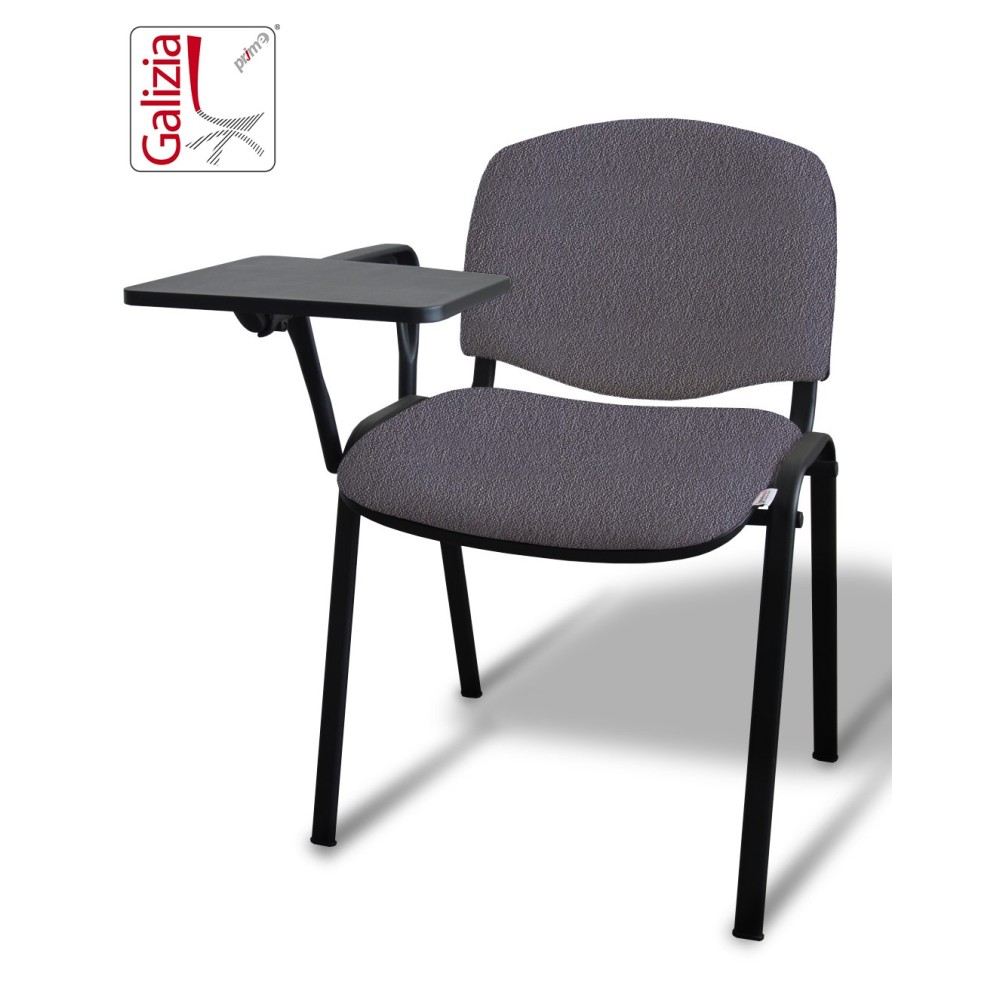 50N BT SEDIA FISSA  RIVESTITA CON TELAIO IN ACCIAIO NERO CON TAVOLETTA E SCRITTOIO