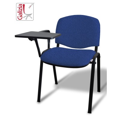 50N BT SEDIA FISSA  RIVESTITA CON TELAIO IN ACCIAIO NERO CON TAVOLETTA E SCRITTOIO