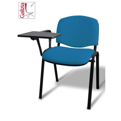 50N BT SEDIA FISSA  RIVESTITA CON TELAIO IN ACCIAIO NERO CON TAVOLETTA E SCRITTOIO