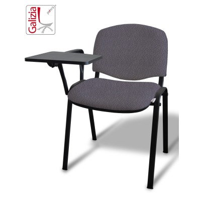 50N BT SEDIA FISSA  RIVESTITA CON TELAIO IN ACCIAIO NERO CON TAVOLETTA E SCRITTOIO