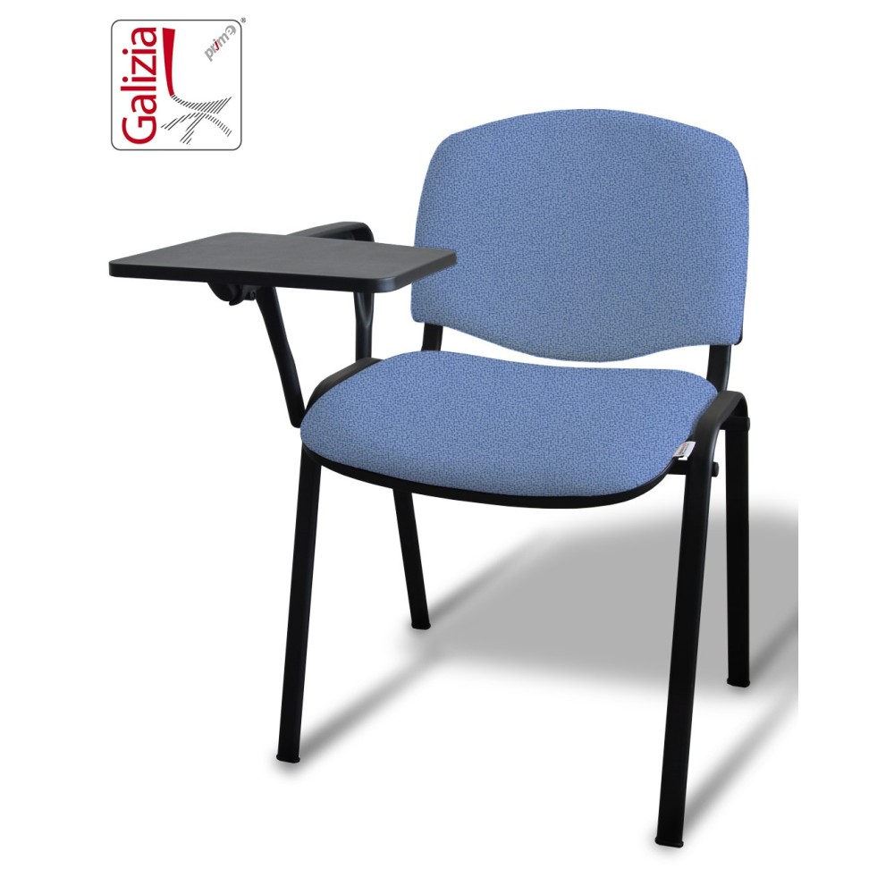 50N BT SEDIA FISSA  RIVESTITA CON TELAIO IN ACCIAIO NERO CON TAVOLETTA E SCRITTOIO