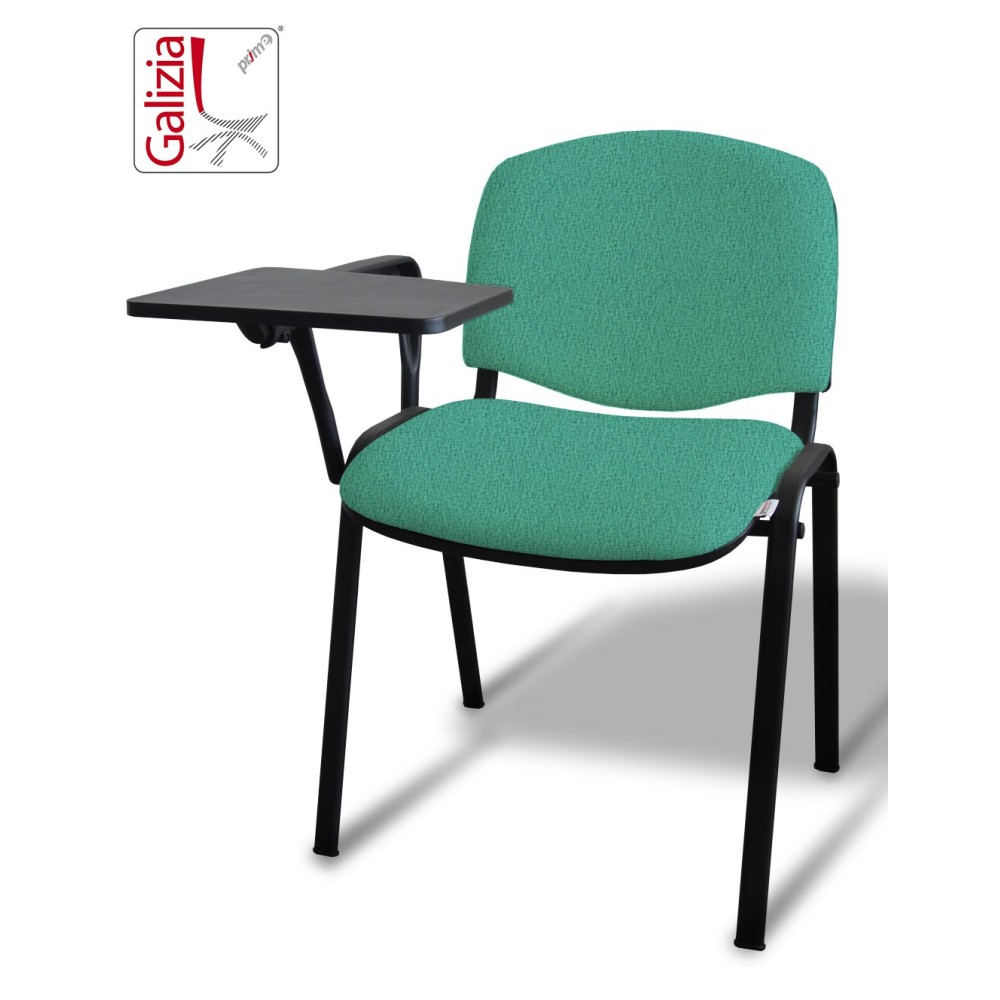 50N BT SEDIA FISSA  RIVESTITA CON TELAIO IN ACCIAIO NERO CON TAVOLETTA E SCRITTOIO