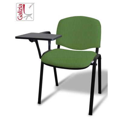 50N BT SEDIA FISSA  RIVESTITA CON TELAIO IN ACCIAIO NERO CON TAVOLETTA E SCRITTOIO