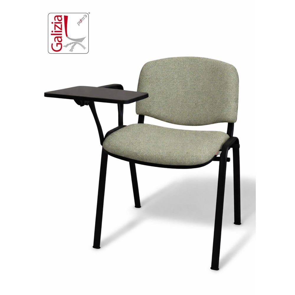 50N BT SEDIA FISSA  RIVESTITA CON TELAIO IN ACCIAIO NERO CON TAVOLETTA E SCRITTOIO