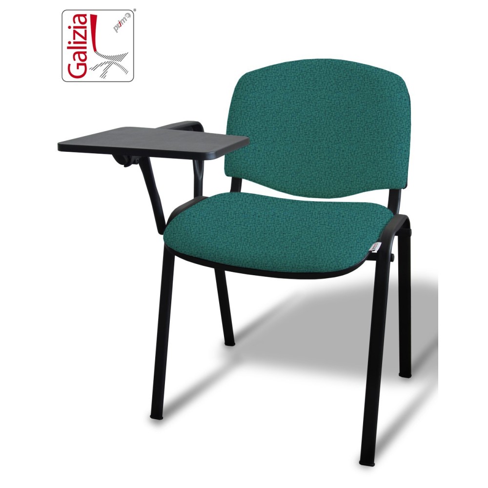 50N BT SEDIA FISSA  RIVESTITA CON TELAIO IN ACCIAIO NERO CON TAVOLETTA E SCRITTOIO