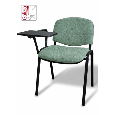 50N BT SEDIA FISSA  RIVESTITA CON TELAIO IN ACCIAIO NERO CON TAVOLETTA E SCRITTOIO