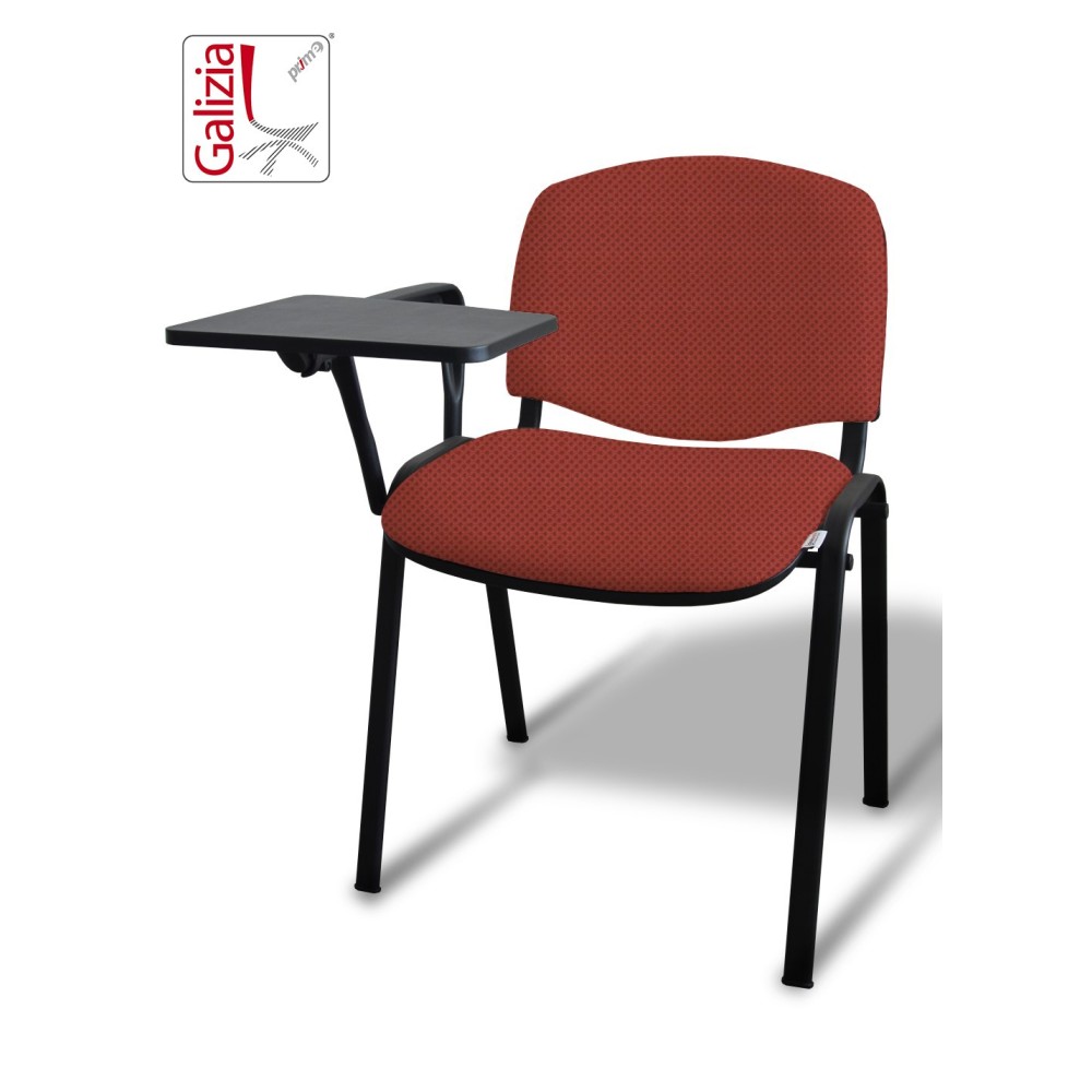 50N BT SEDIA FISSA  RIVESTITA CON TELAIO IN ACCIAIO NERO CON TAVOLETTA E SCRITTOIO