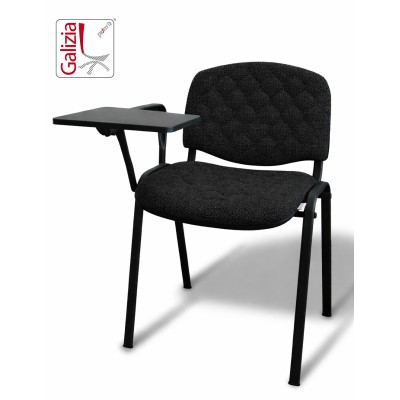 50N BT SEDIA FISSA  RIVESTITA CON TELAIO IN ACCIAIO NERO CON TAVOLETTA E SCRITTOIO