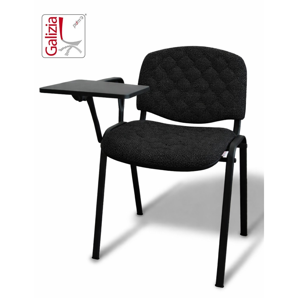 50N BT SEDIA FISSA  RIVESTITA CON TELAIO IN ACCIAIO NERO CON TAVOLETTA E SCRITTOIO